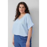 T-shirt - Multicolor - Jersey Stofmix met Linnen