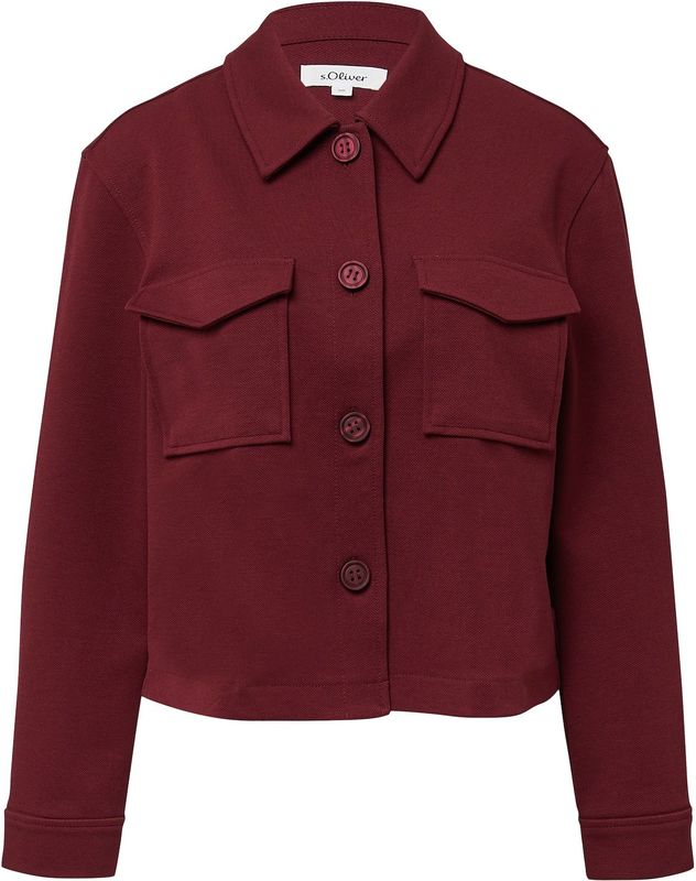 Binnenjas - Relaxed-fit - Getextureerde Jersey - Ongevoerd - Slimme Kraag