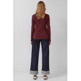 Longsleeve - 100% Katoen - Dames - Slim Fit - Ribstructuur