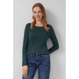 T-shirt - Longsleeve - Dames - 100% Katoen - Slim Fit - Ribstructuur