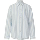 s.Oliver - Blouse - Lichtblauw / Wit - Klassieke Blouse - Lange Mouw