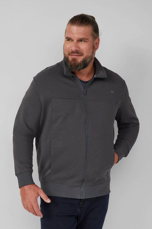 Sweatshirt Jas - Sportief - Met Stehkragen en Label-Print