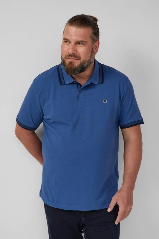 s.Oliver - Big Size - Polo - Blauw - Regular Fit - Korte Mouwen