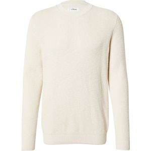 s.Oliver - Gebreide Trui - Dk Beige - Lange Mouw - Grof-Breisel