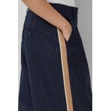 s.Oliver - Broek - Beige - Wide Leg - Mid Waist - Gestreept