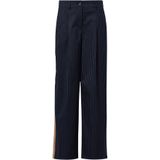 s.Oliver - Broek - Beige - Wide Leg - Mid Waist - Gestreept