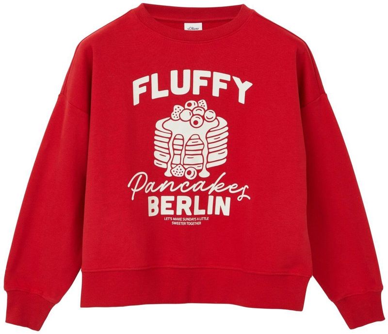 Sweatshirt - Print - Katoenmix - Geribde Boorden