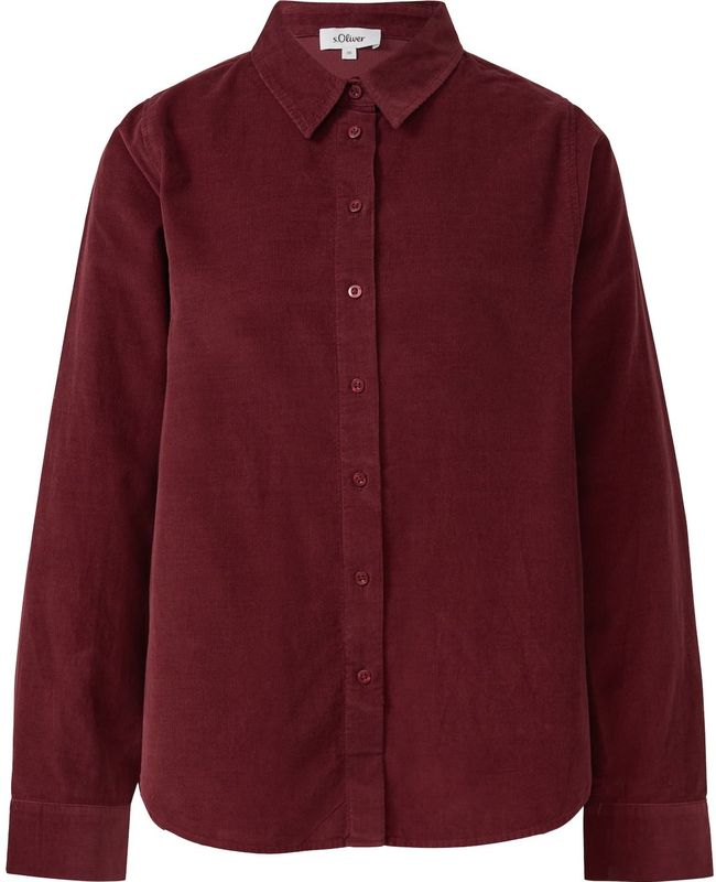 s.Oliver RED LABEL - Overhemdblouse - Effen - Regular Fit - Lange Mouwen - Puur Katoen