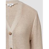 s.Oliver - Gebreid Vest - Champagne - V-hals - Lange Mouw