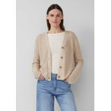 s.Oliver - Gebreid Vest - Champagne - V-hals - Lange Mouw