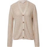 s.Oliver - Gebreid Vest - Champagne - V-hals - Lange Mouw