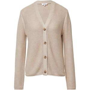 s.Oliver - Gebreid Vest - Champagne - V-hals - Lange Mouw