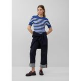 Gebreide Trui - Gestreept - Korte Mouwen - Viscosemix