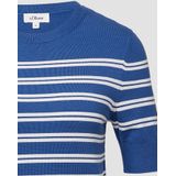 Gebreide Trui - Gestreept - Korte Mouwen - Viscosemix