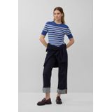 Gebreide Trui - Gestreept - Korte Mouwen - Viscosemix