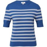 Gebreide Trui - Gestreept - Korte Mouwen - Viscosemix