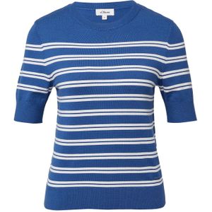 Gebreide Trui - Gestreept - Korte Mouwen - Viscosemix