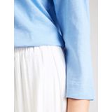 s.Oliver - Shirt - Lichtblauw - Katoen - V-hals - Driekwart Mouw