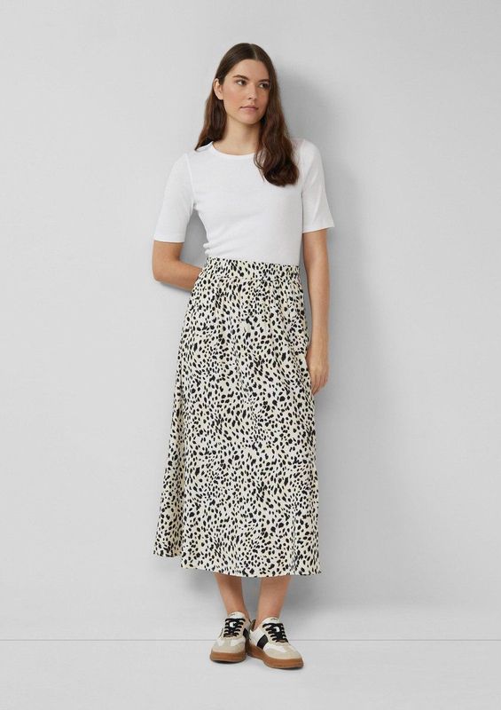 Rok - Viscoseblend - Casual Rok - Met All-over Print - Split Aan De Zijkant - Handige Zakken