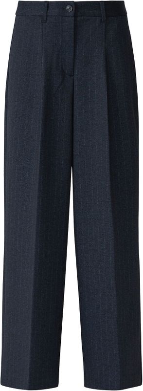 Broek - Krijtstreep - Harembroek - Hoge Taille - Wijde Pijpen - Zachte Interlockjersey