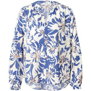 s.Oliver - Klassieke Blouse - Offwhite Blue - Met Print All-Over