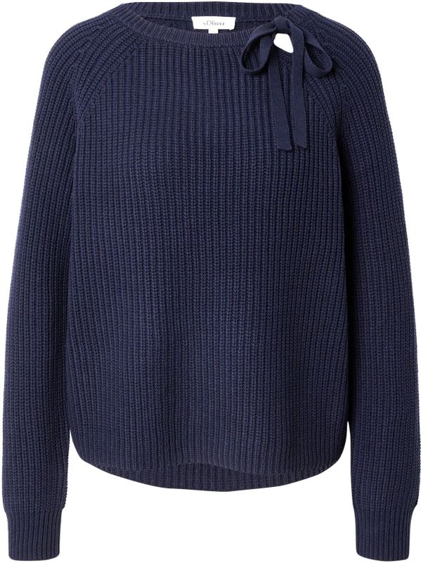 s.Oliver - Trui - Marine - Knitwear - Ronde Hals - Lange Mouw