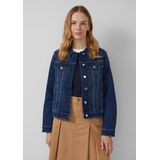 s.Oliver - Jeansblazer - Blauw - Met Zakken - Lange Mouwen