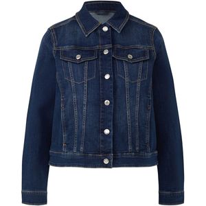 s.Oliver - Jeansblazer - Blauw - Met Zakken - Lange Mouwen