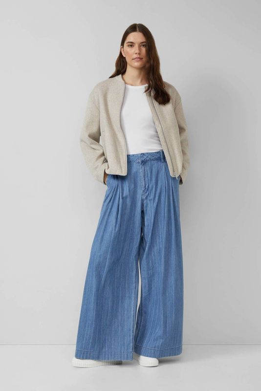 s.Oliver - High Waist Wide Leg Jeans - Medium Blue Denim