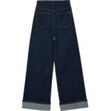 Denim Broek - Wijde Pijpen - Hoge Taille - 5-Pocket - Stretchy Katoenen Denim