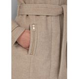 Mantel - Slim-fit - Wolblend - Met Ceintuur - Vaste Capuchon