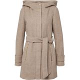 Mantel - Slim-fit - Wolblend - Met Ceintuur - Vaste Capuchon