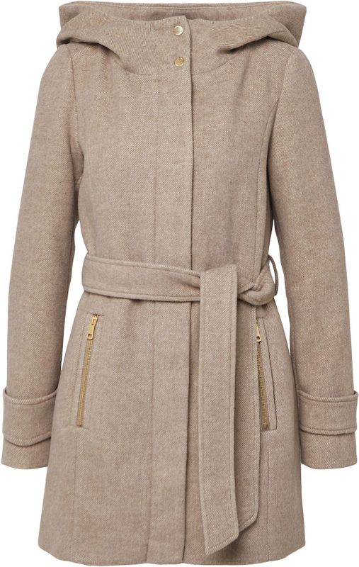 Mantel - Slim-fit - Wolblend - Met Ceintuur - Vaste Capuchon