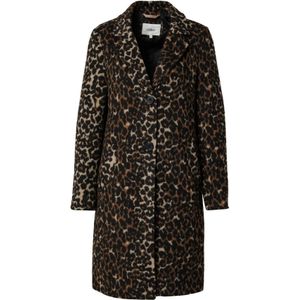 s.Oliver RED LABEL - Regular Fit - Lange Jas - Luipaardpatroon