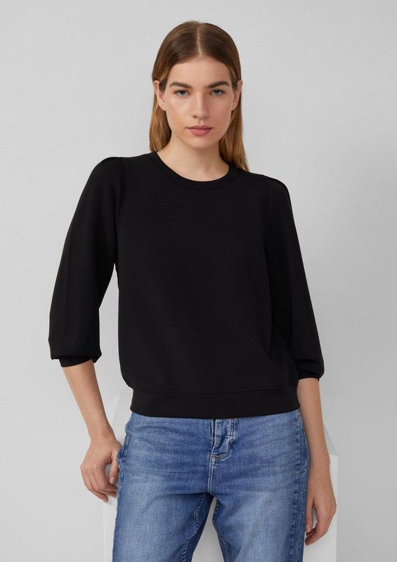 Sweatshirt - Regular Fit - Scuba - Puffärmeln - Rondhals