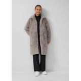 s.Oliver RED LABEL - Lange Jas - Imitatiebont - Regular Fit - Platte Kraag