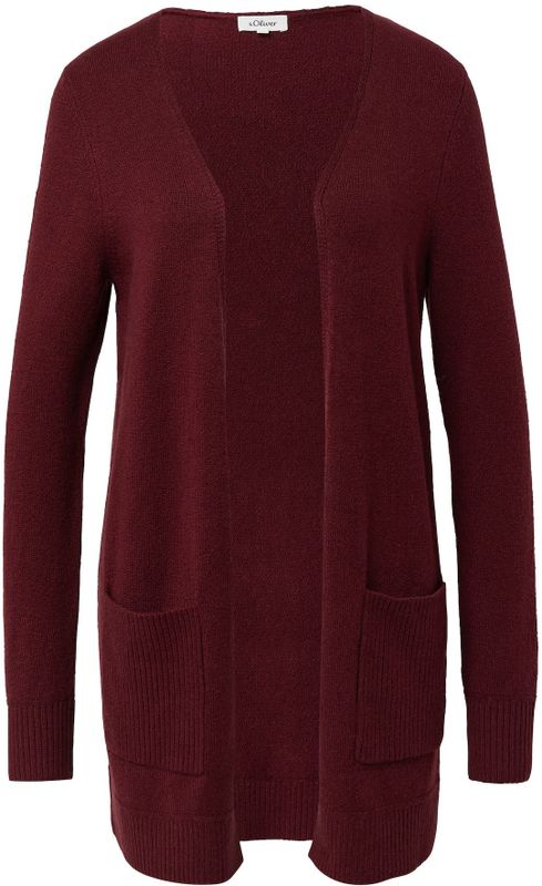 s.Oliver - Vest - Dark Red - Met Opgestikte Zakken