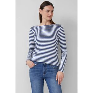 T-shirt - Zacht - Gestreept - Lange Mouwen - Boothals - Slanke Pasvorm