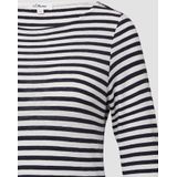 T-shirt - Zacht - Gestreept - Lange Mouwen - Boothals - Slanke Pasvorm