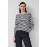 T-shirt - Zacht - Gestreept - Lange Mouwen - Boothals - Slanke Pasvorm