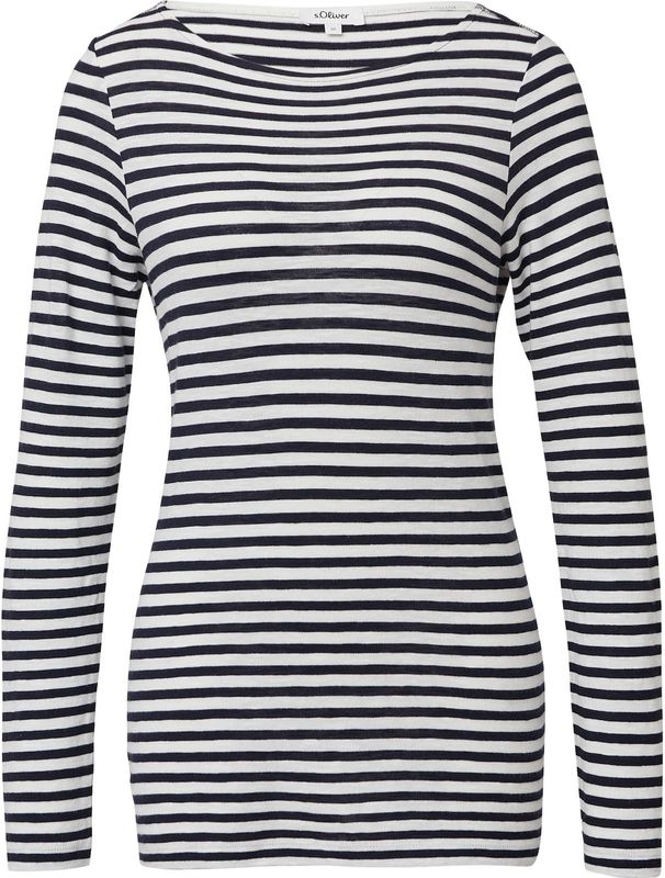 T-shirt - Zacht - Gestreept - Lange Mouwen - Boothals - Slanke Pasvorm