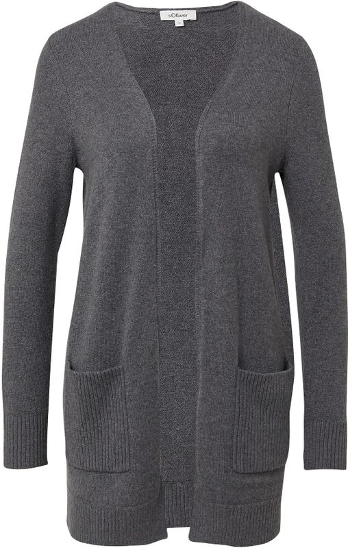 s.Oliver - Vest - Dark Grey Melange - Met Opgestikte Zakken