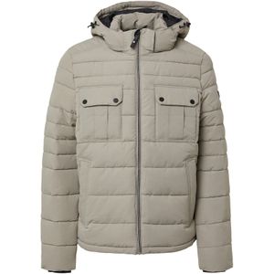 s.Oliver - Gewatteerde Jas - Dk Beige - Met Capuchon en Rijgkoord