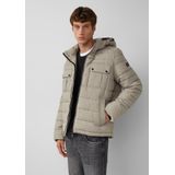 s.Oliver - Gewatteerde Jas - Dk Beige - Met Capuchon en Rijgkoord