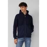 Vest - Katoenmix - Met Capuchon - Normale Pasvorm - Geribde Boorden