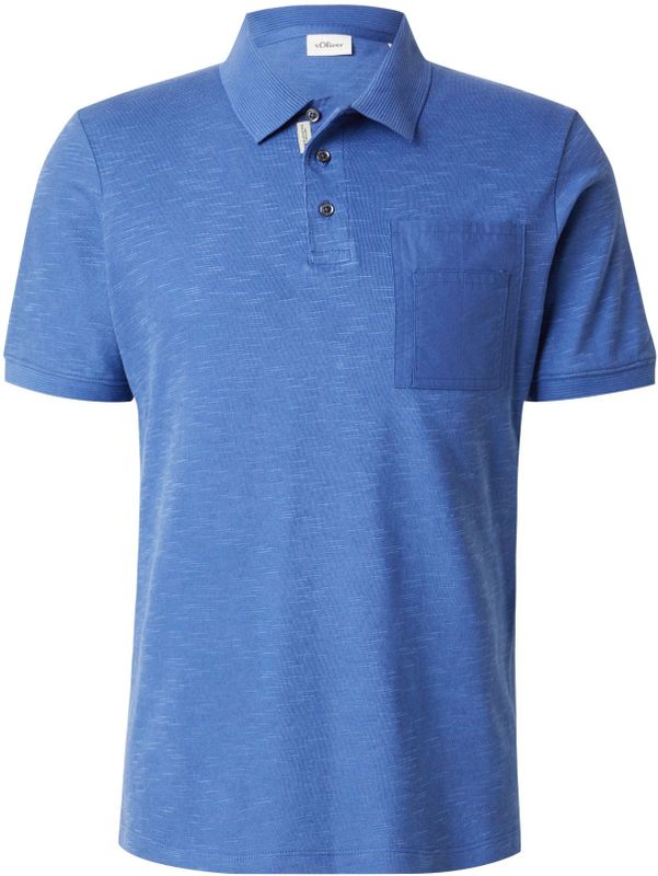 s.Oliver - Shirt - Blauw - Polokraag - Kwartmouw
