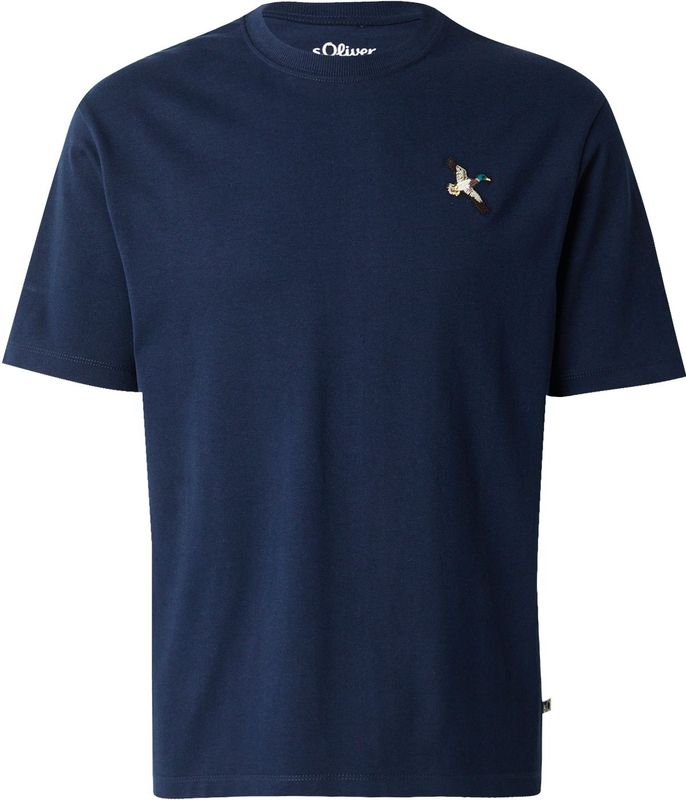 T-shirt - Zware Jersey - Relaxte Pasvorm - Met Borduursel