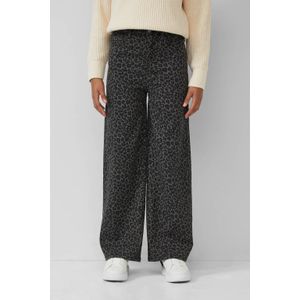 Broek - Jeans - Wijde Pijpen - Hoge Taille - Katoen-Stretch Twill