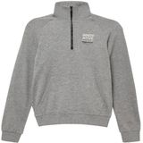 Sweatshirt - Katoenmix - Regular Fit - Troyer Kraag - Geribde Boorden