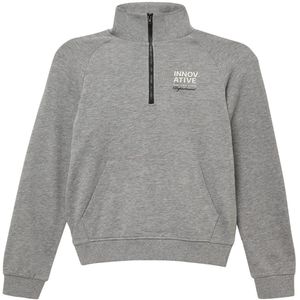 Sweatshirt - Katoenmix - Regular Fit - Troyer Kraag - Geribde Boorden